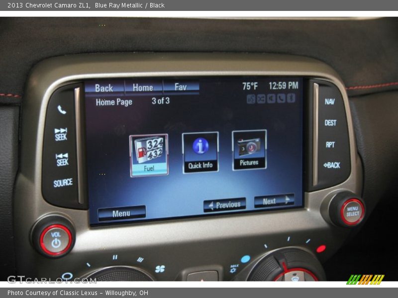 Blue Ray Metallic / Black 2013 Chevrolet Camaro ZL1