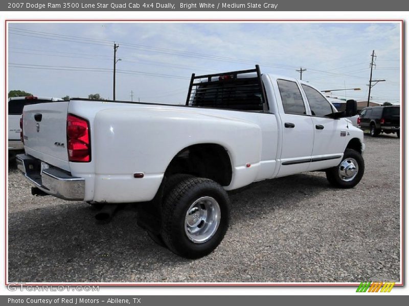 Bright White / Medium Slate Gray 2007 Dodge Ram 3500 Lone Star Quad Cab 4x4 Dually