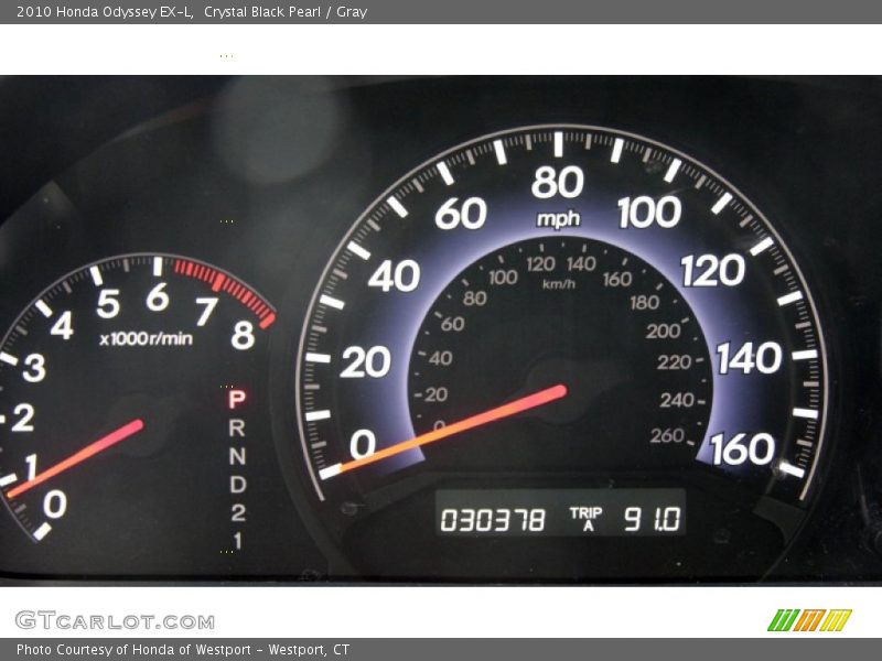 Crystal Black Pearl / Gray 2010 Honda Odyssey EX-L