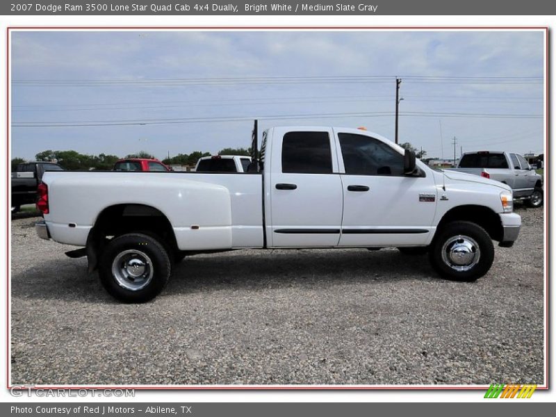 Bright White / Medium Slate Gray 2007 Dodge Ram 3500 Lone Star Quad Cab 4x4 Dually