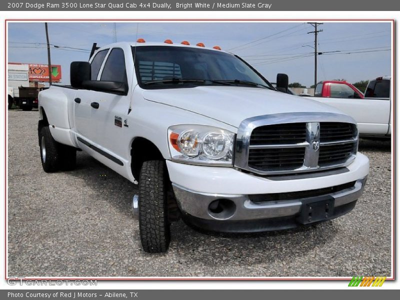 Bright White / Medium Slate Gray 2007 Dodge Ram 3500 Lone Star Quad Cab 4x4 Dually