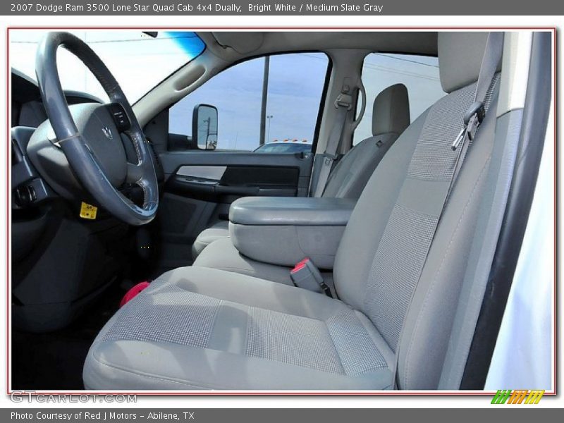 Bright White / Medium Slate Gray 2007 Dodge Ram 3500 Lone Star Quad Cab 4x4 Dually