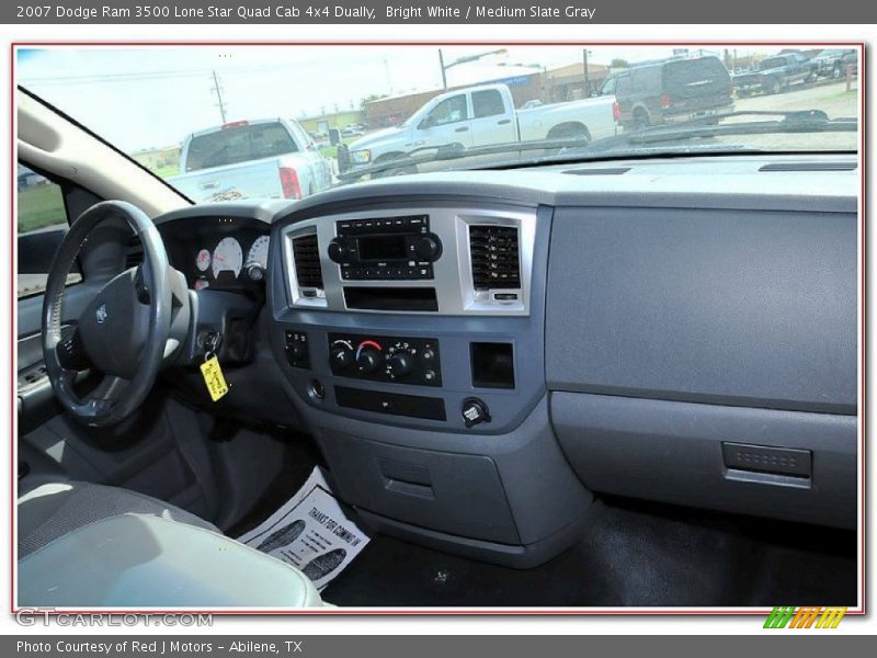 Bright White / Medium Slate Gray 2007 Dodge Ram 3500 Lone Star Quad Cab 4x4 Dually