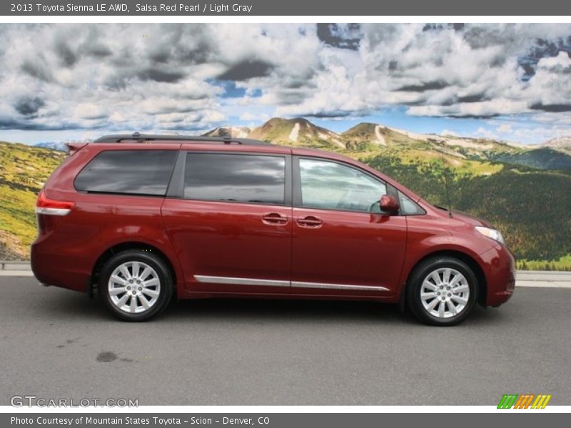 Salsa Red Pearl / Light Gray 2013 Toyota Sienna LE AWD