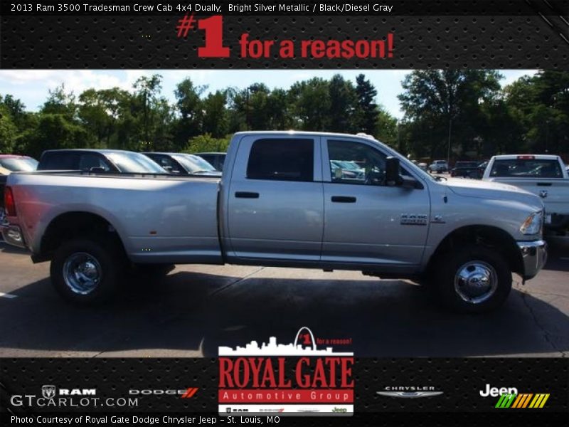 Bright Silver Metallic / Black/Diesel Gray 2013 Ram 3500 Tradesman Crew Cab 4x4 Dually