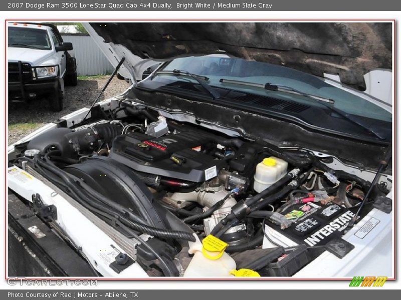 Bright White / Medium Slate Gray 2007 Dodge Ram 3500 Lone Star Quad Cab 4x4 Dually