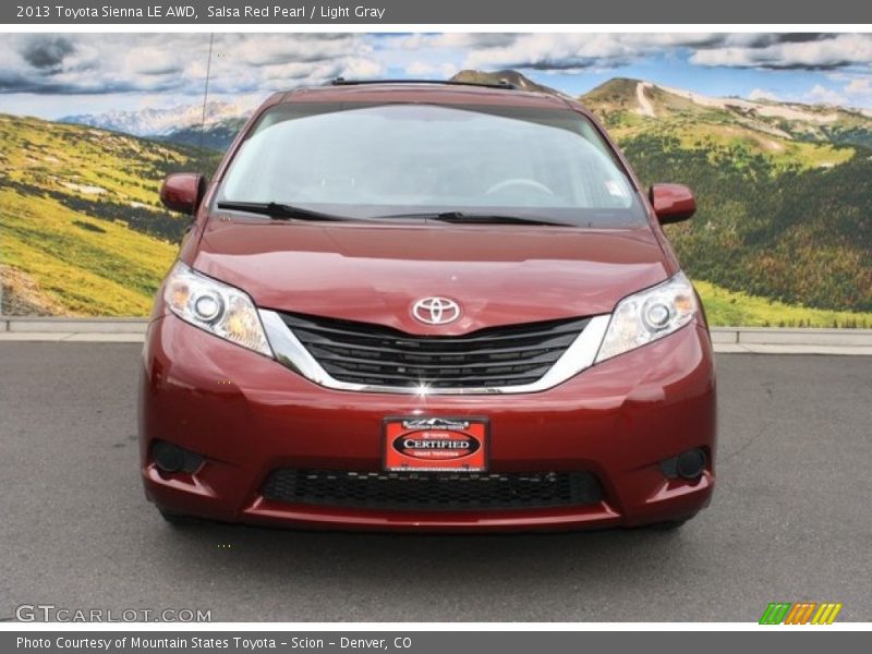 Salsa Red Pearl / Light Gray 2013 Toyota Sienna LE AWD