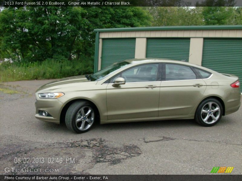 Ginger Ale Metallic / Charcoal Black 2013 Ford Fusion SE 2.0 EcoBoost