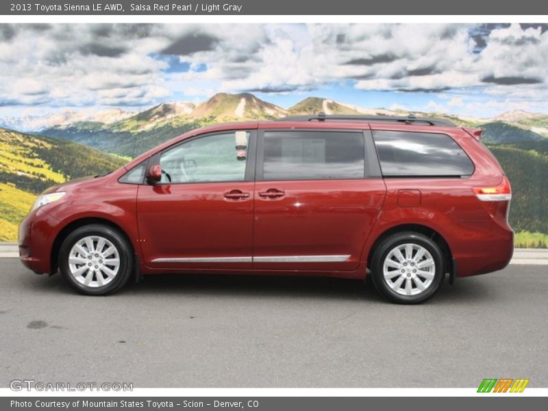 Salsa Red Pearl / Light Gray 2013 Toyota Sienna LE AWD