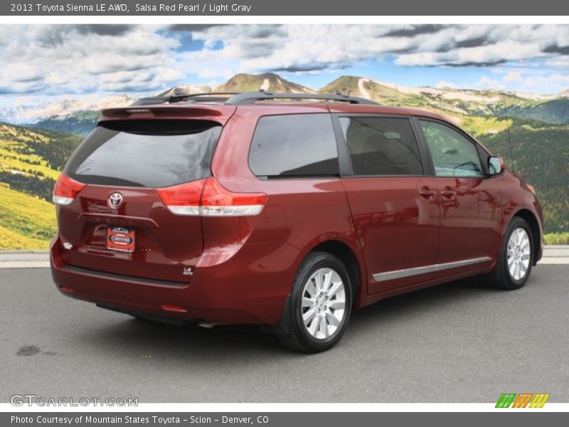 Salsa Red Pearl / Light Gray 2013 Toyota Sienna LE AWD