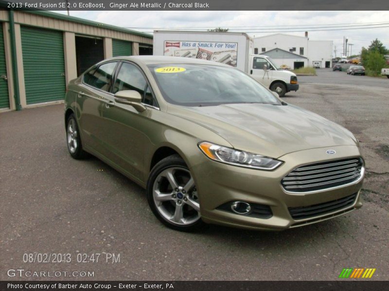 Ginger Ale Metallic / Charcoal Black 2013 Ford Fusion SE 2.0 EcoBoost