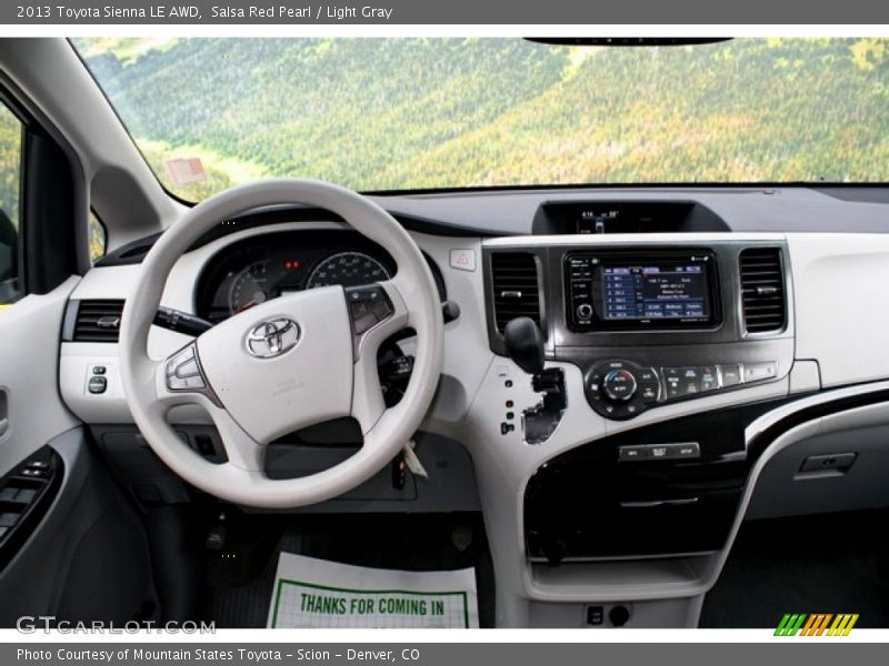 Salsa Red Pearl / Light Gray 2013 Toyota Sienna LE AWD
