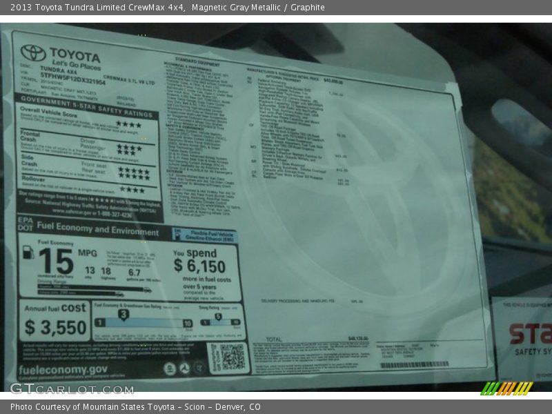 Magnetic Gray Metallic / Graphite 2013 Toyota Tundra Limited CrewMax 4x4