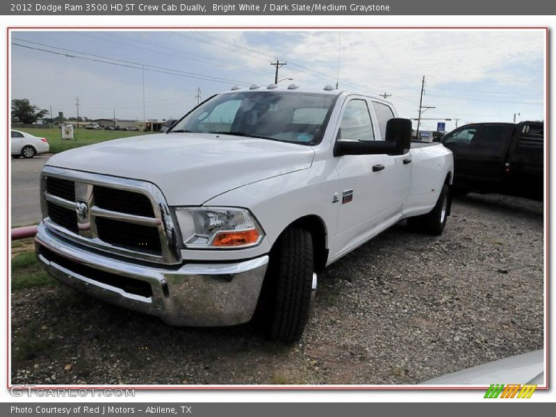 Bright White / Dark Slate/Medium Graystone 2012 Dodge Ram 3500 HD ST Crew Cab Dually