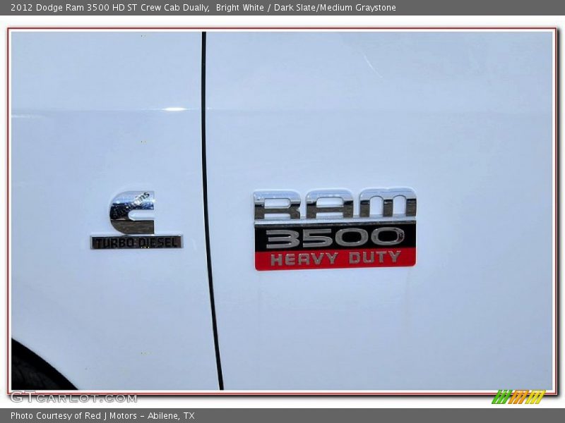 Bright White / Dark Slate/Medium Graystone 2012 Dodge Ram 3500 HD ST Crew Cab Dually