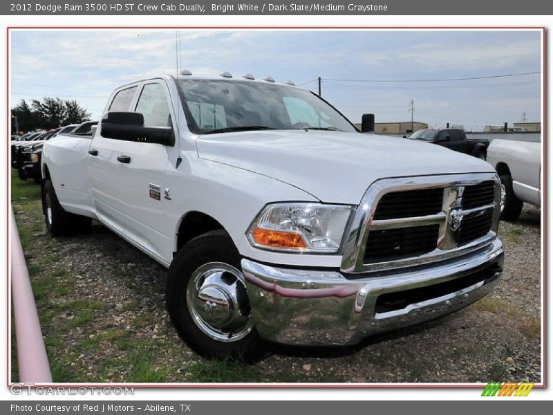 Bright White / Dark Slate/Medium Graystone 2012 Dodge Ram 3500 HD ST Crew Cab Dually