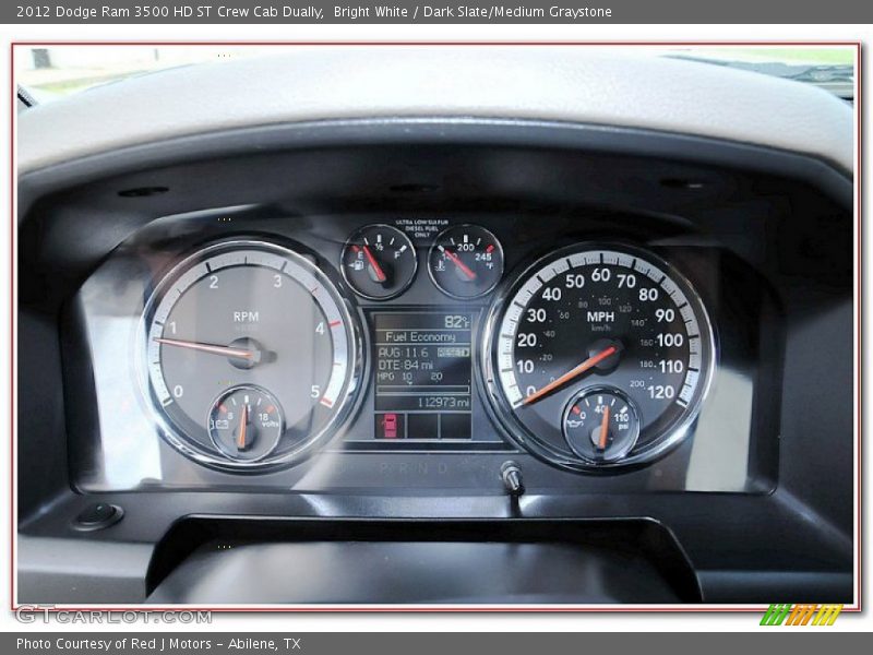 Bright White / Dark Slate/Medium Graystone 2012 Dodge Ram 3500 HD ST Crew Cab Dually