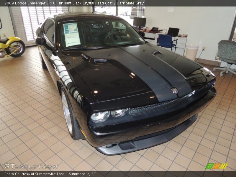 Brilliant Black Crystal Pearl Coat / Dark Slate Gray 2009 Dodge Challenger SRT8