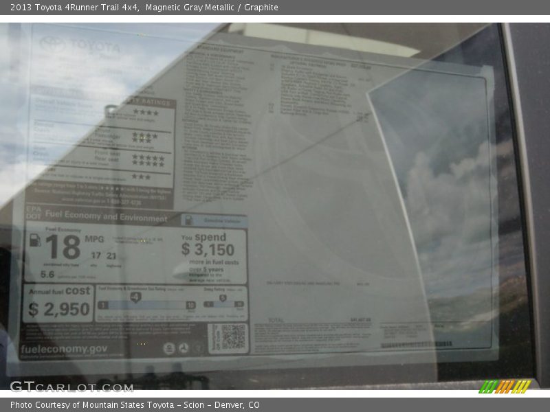 Magnetic Gray Metallic / Graphite 2013 Toyota 4Runner Trail 4x4