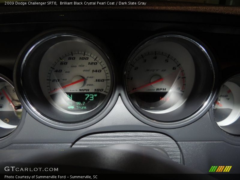 Brilliant Black Crystal Pearl Coat / Dark Slate Gray 2009 Dodge Challenger SRT8