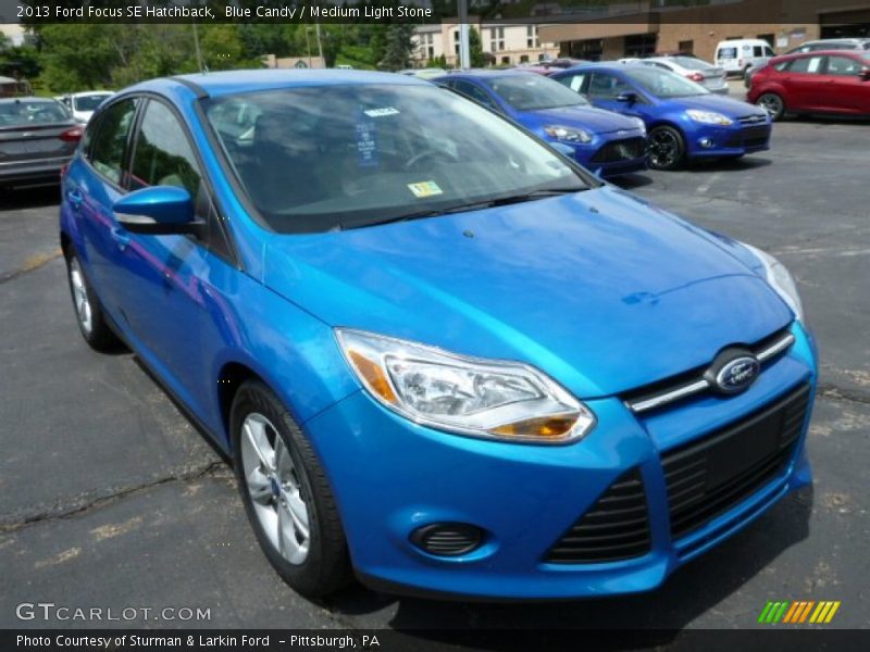 Blue Candy / Medium Light Stone 2013 Ford Focus SE Hatchback