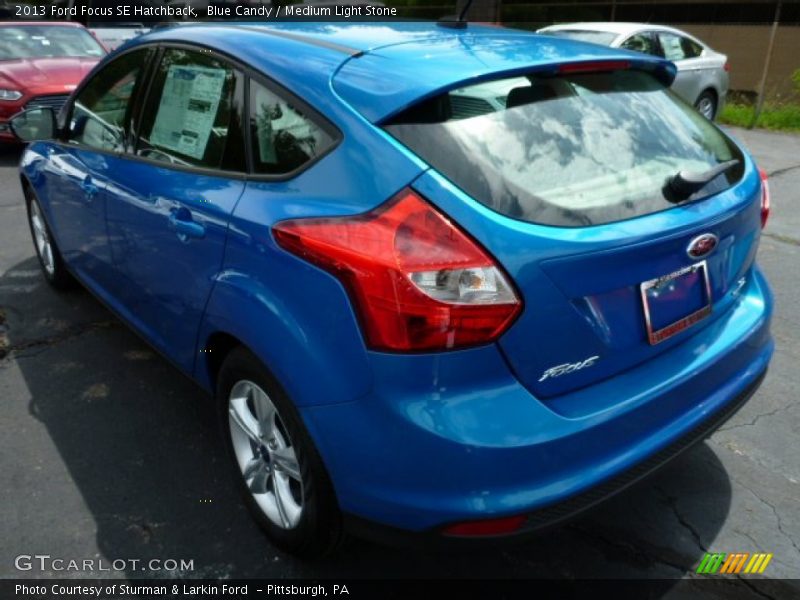 Blue Candy / Medium Light Stone 2013 Ford Focus SE Hatchback
