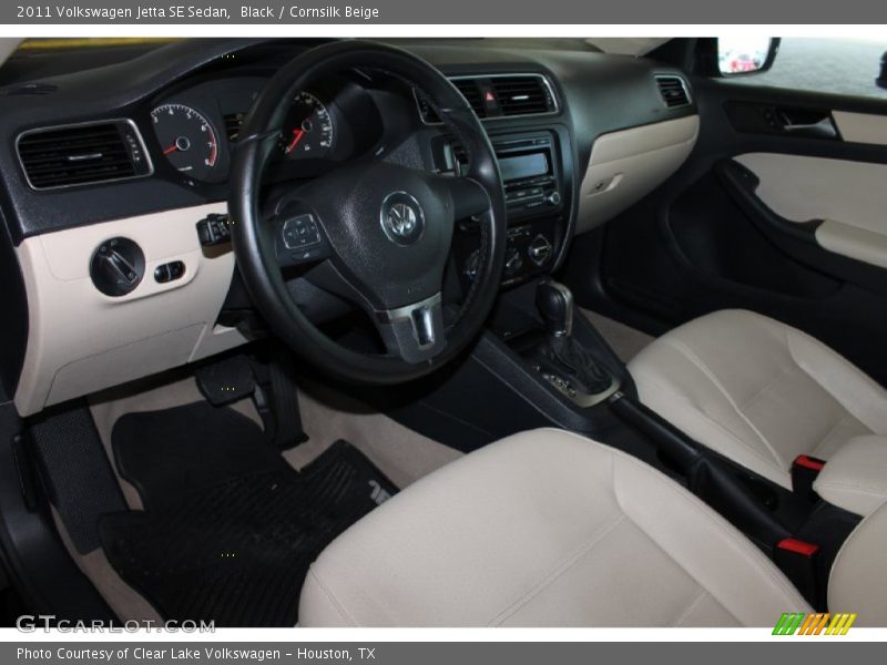 Black / Cornsilk Beige 2011 Volkswagen Jetta SE Sedan