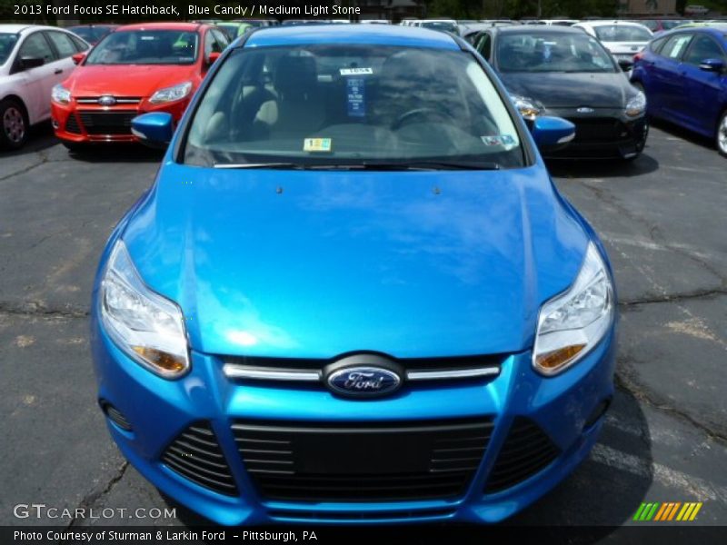Blue Candy / Medium Light Stone 2013 Ford Focus SE Hatchback
