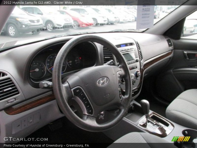 Glacier White / Gray 2012 Hyundai Santa Fe GLS AWD