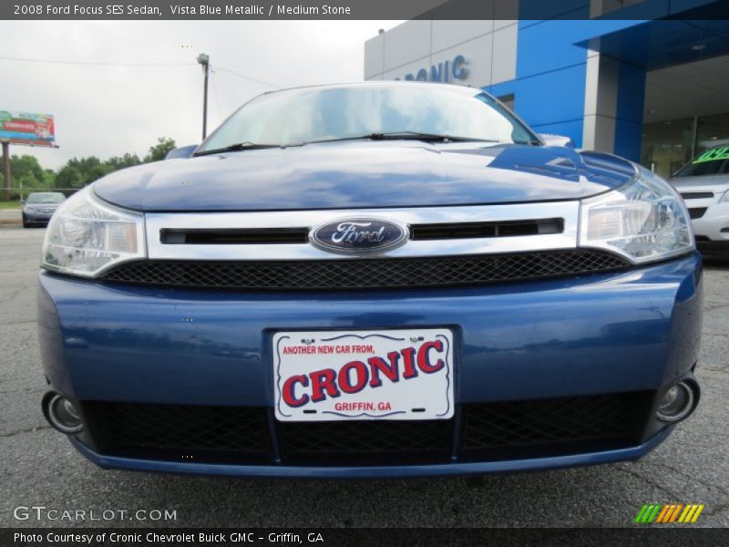 Vista Blue Metallic / Medium Stone 2008 Ford Focus SES Sedan