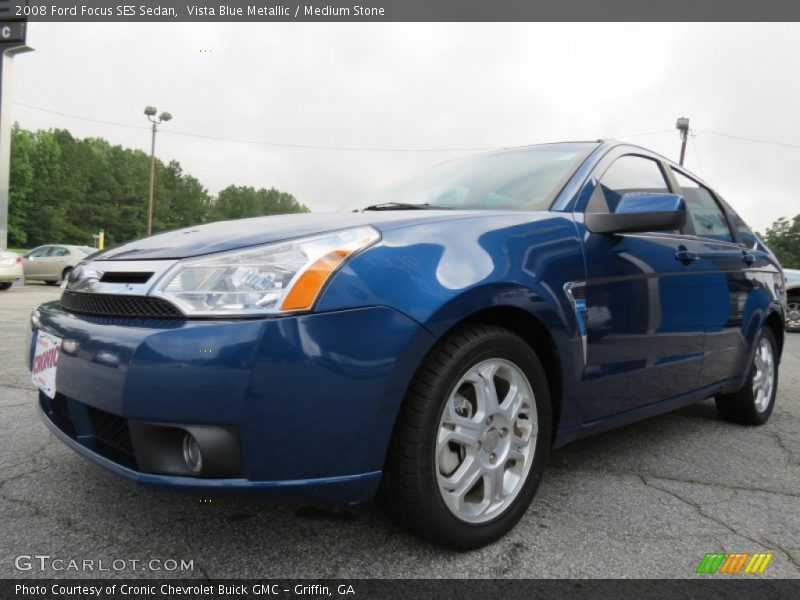 Vista Blue Metallic / Medium Stone 2008 Ford Focus SES Sedan