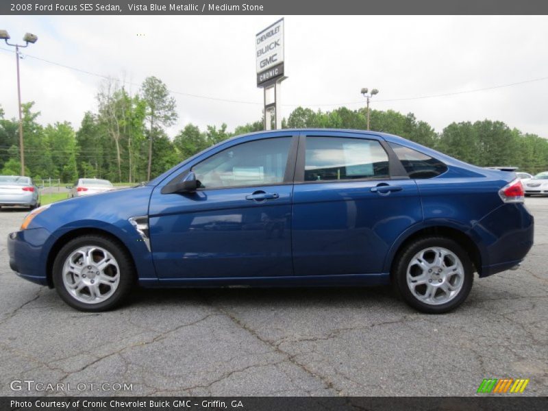 Vista Blue Metallic / Medium Stone 2008 Ford Focus SES Sedan