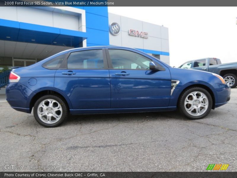 Vista Blue Metallic / Medium Stone 2008 Ford Focus SES Sedan