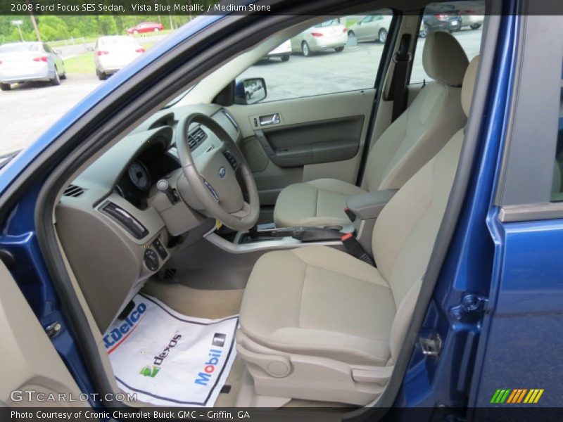 Vista Blue Metallic / Medium Stone 2008 Ford Focus SES Sedan
