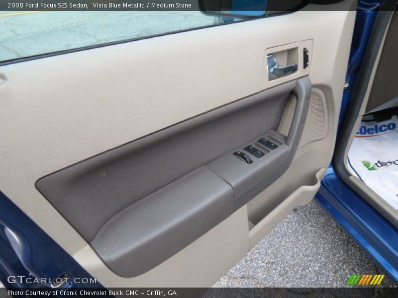 Vista Blue Metallic / Medium Stone 2008 Ford Focus SES Sedan