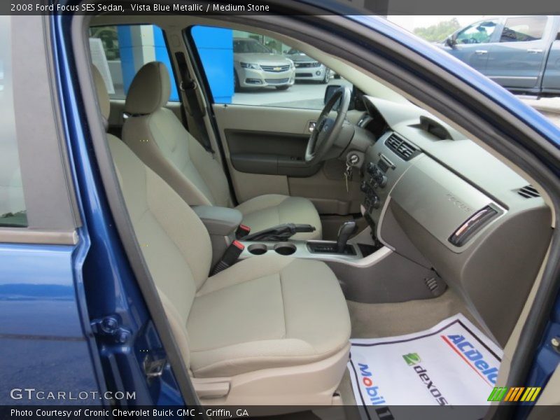 Vista Blue Metallic / Medium Stone 2008 Ford Focus SES Sedan