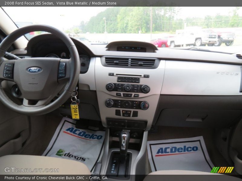 Vista Blue Metallic / Medium Stone 2008 Ford Focus SES Sedan