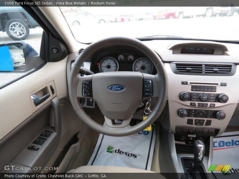 Vista Blue Metallic / Medium Stone 2008 Ford Focus SES Sedan