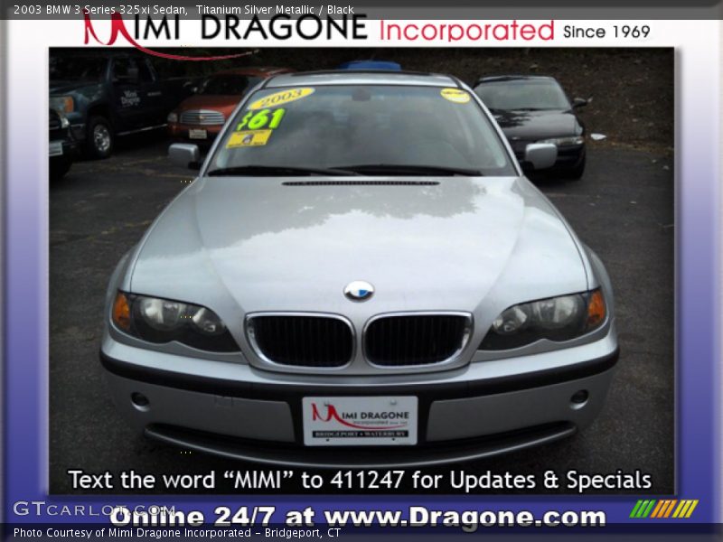 Titanium Silver Metallic / Black 2003 BMW 3 Series 325xi Sedan