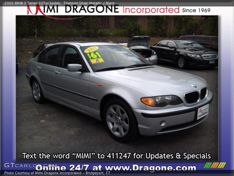 Titanium Silver Metallic / Black 2003 BMW 3 Series 325xi Sedan