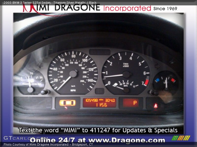 Titanium Silver Metallic / Black 2003 BMW 3 Series 325xi Sedan