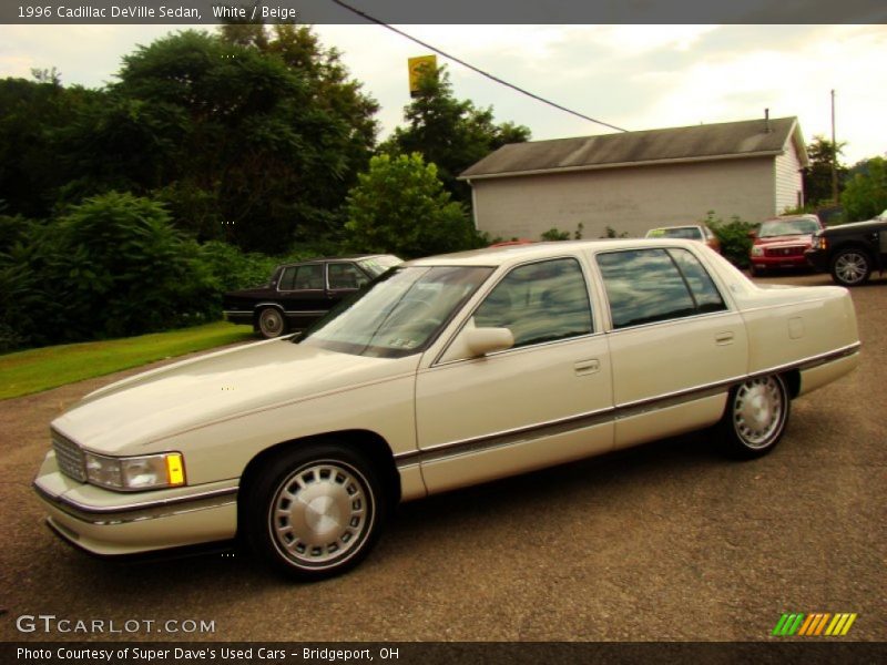 White / Beige 1996 Cadillac DeVille Sedan