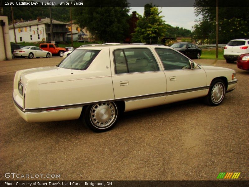 White / Beige 1996 Cadillac DeVille Sedan