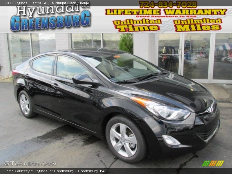 Midnight Black / Beige 2013 Hyundai Elantra GLS