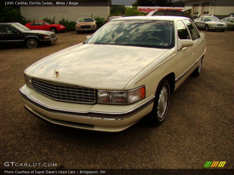 White / Beige 1996 Cadillac DeVille Sedan