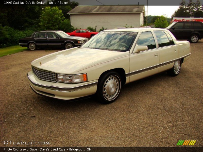 White / Beige 1996 Cadillac DeVille Sedan