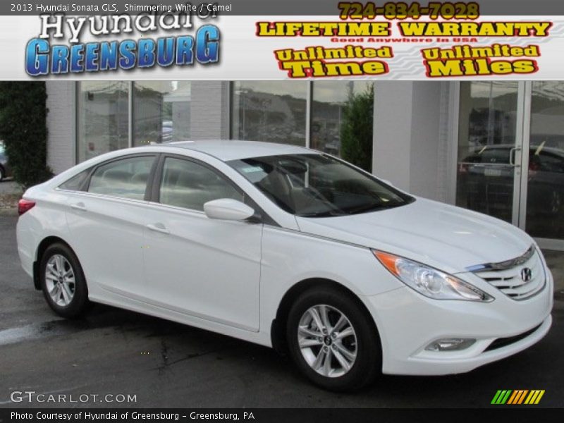 Shimmering White / Camel 2013 Hyundai Sonata GLS