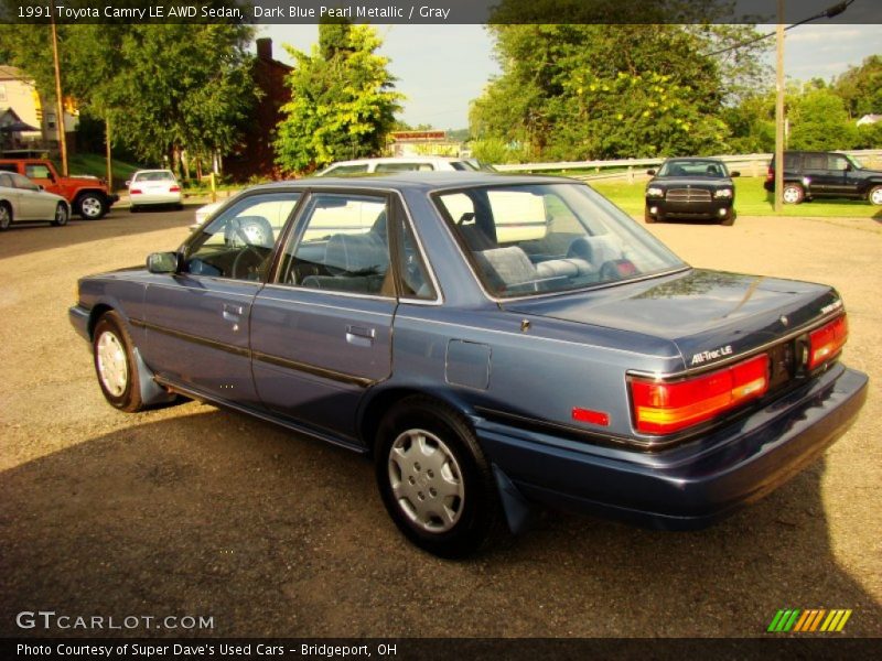 Dark Blue Pearl Metallic / Gray 1991 Toyota Camry LE AWD Sedan
