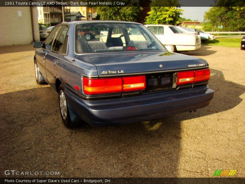 Dark Blue Pearl Metallic / Gray 1991 Toyota Camry LE AWD Sedan