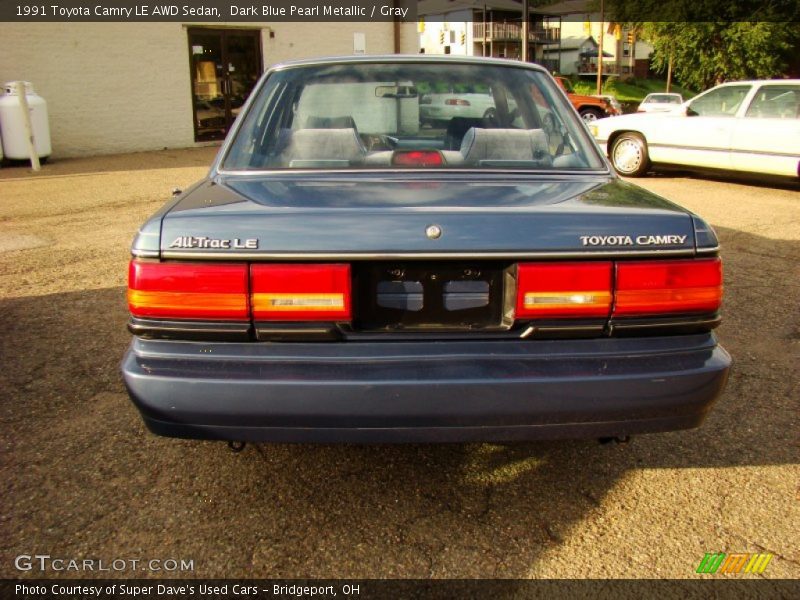Dark Blue Pearl Metallic / Gray 1991 Toyota Camry LE AWD Sedan